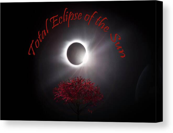 Total Canvas Print featuring the photograph Total Eclipse of the Sun in Art by Debra and Dave Vanderlaan