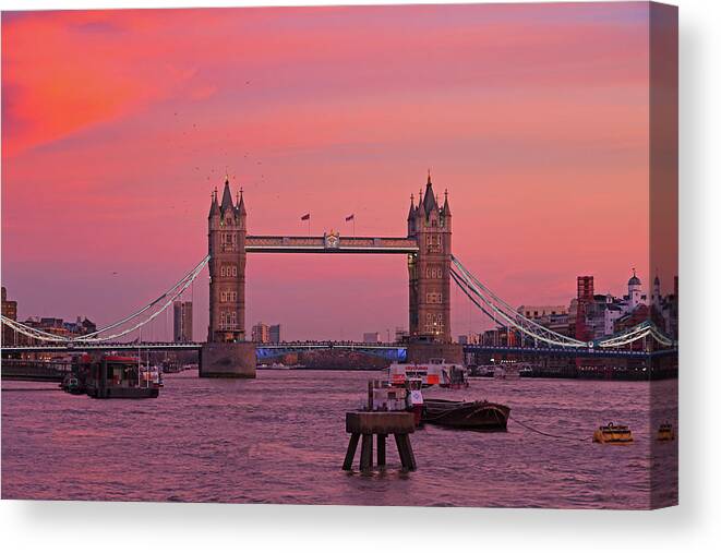 Tower Bridge London Canvas Print featuring the photograph Tower Bridge London by Andy Myatt