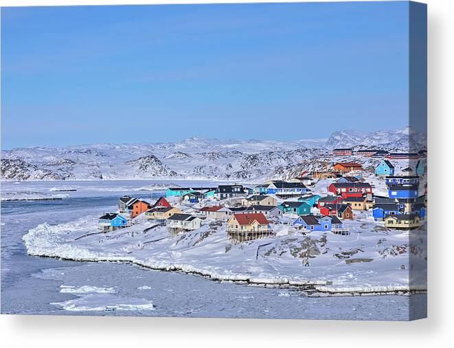 Ilulissat Canvas Print featuring the photograph town of Ilulissat - Greenland by Joana Kruse