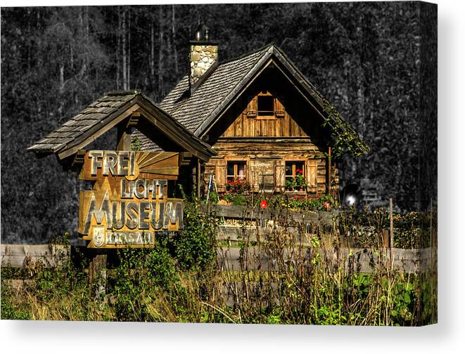 Gosau Canvas Print featuring the photograph Traditional Austrian wooden house by Wolfgang Stocker