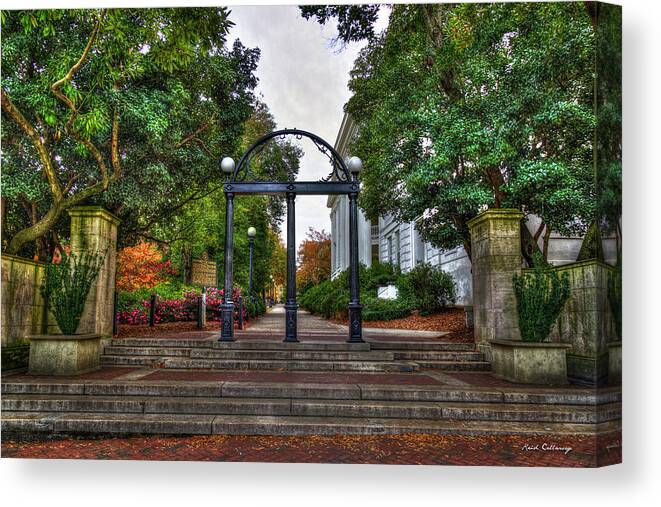 Reid Callaway Traditions Live On Canvas Print featuring the photograph Athens GA Traditions Live On The Arch UGA Athens Georgia Fall Art by Reid Callaway