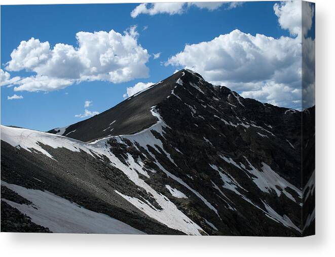 Grays Peak Canvas Print featuring the photograph Trail from Grays to Torreys by Angus HOOPER III