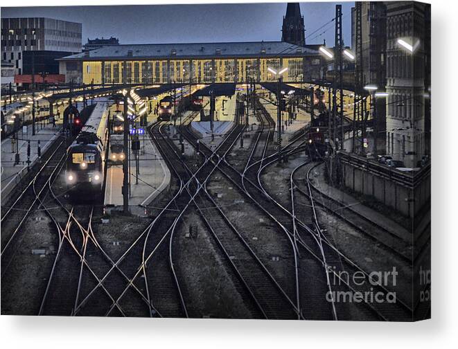 Train Station Canvas Print featuring the photograph Train Station by Elaine Berger