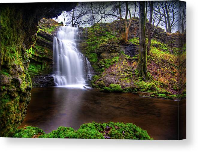 Europe Canvas Print featuring the photograph Tranquil Slow Soft Waterfall by Dennis Dame