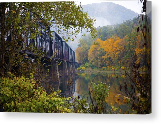 Trestle Canvas Print featuring the photograph Trestle in Autumn by Hugh Smith