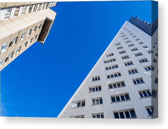 Building Abstract Canvas Print featuring the photograph Triangle Modern Building by John Williams