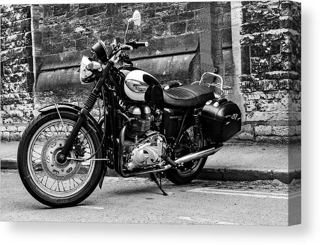 Triumph Motorcycle Canvas Print featuring the photograph Triumph Bonneville T100 by Ed James