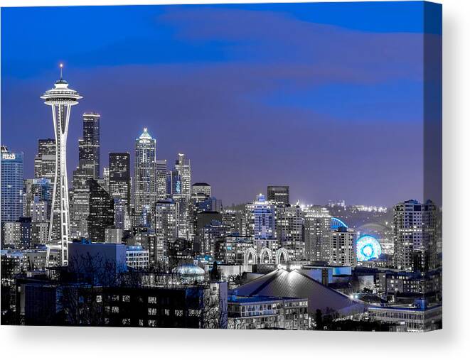 Seattle Canvas Print featuring the photograph True to the Blue in Seattle by Ken Stanback