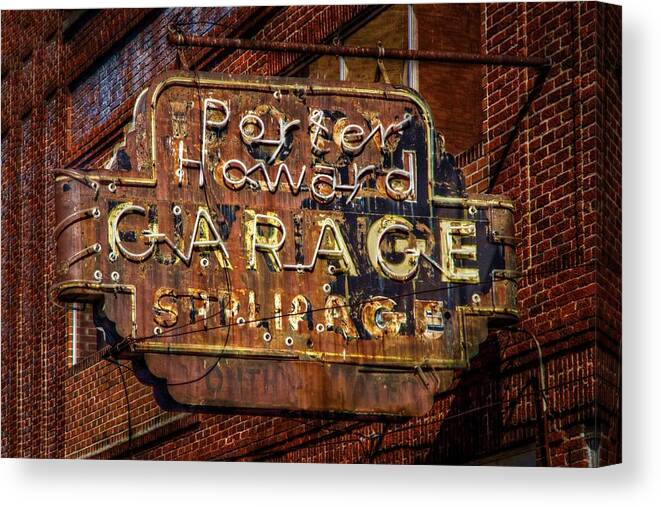 Rusty Sign Canvas Print featuring the photograph Trust in Rust by Linda Unger