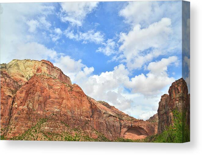 Zion National Park Canvas Print featuring the photograph Tunnel Road View by Ray Mathis