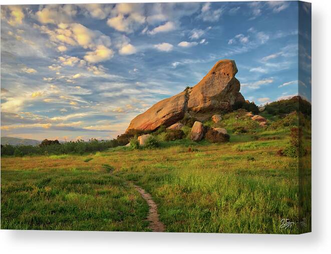 Turtle Rock Canvas Print featuring the photograph Turtle Rock At Sunset by Endre Balogh
