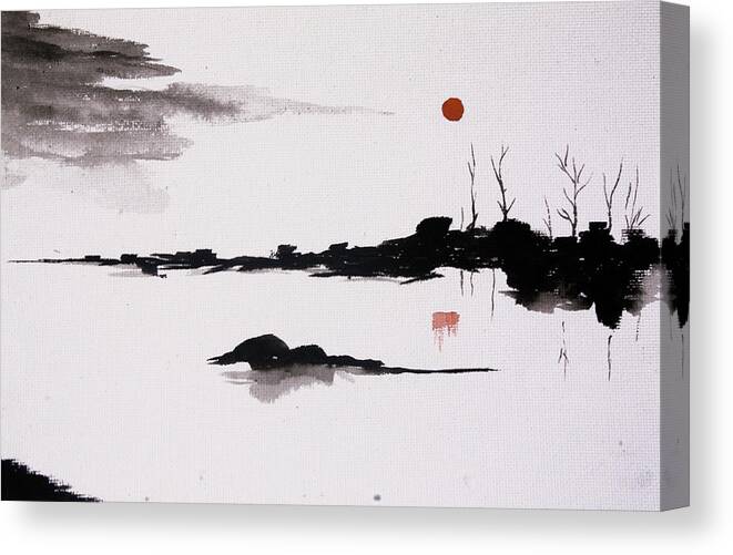 Twilight Canvas Print featuring the painting Twilight Journey - II by Kaashi Art