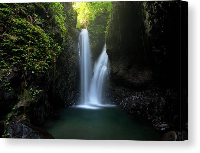 Waterfall Canvas Print featuring the photograph Twin Falls by Andrew Kumler