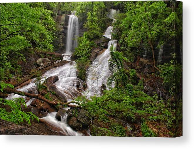 Twin Falls Canvas Print featuring the photograph Twin Falls by Chris Berrier