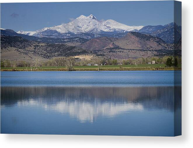 Beautiful Canvas Print featuring the photograph Twin Peaks McCall Reservoir Reflection by James BO Insogna