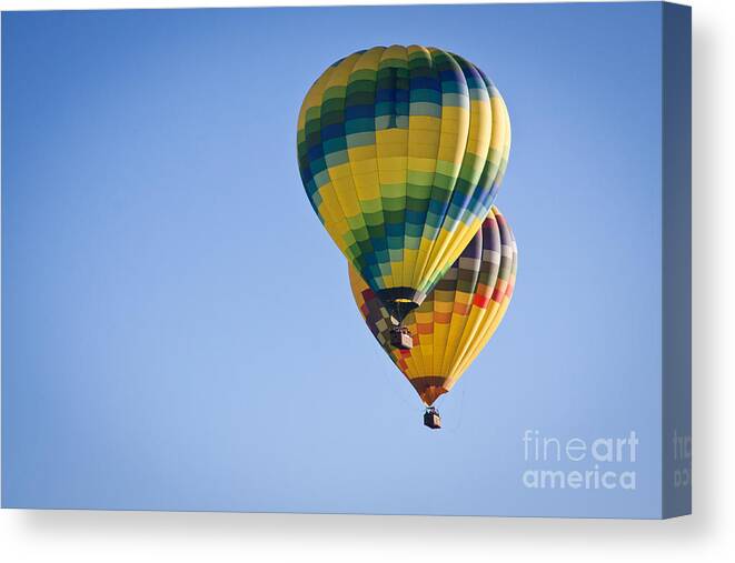 Hot Air Balloon Canvas Print featuring the photograph Two Balloons by Ana V Ramirez