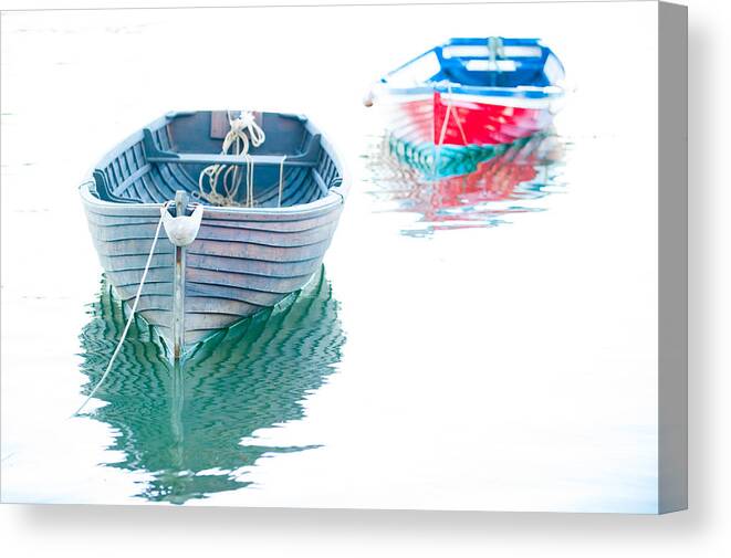 River Tamar Canvas Print featuring the photograph Two Boats by Helen Jackson
