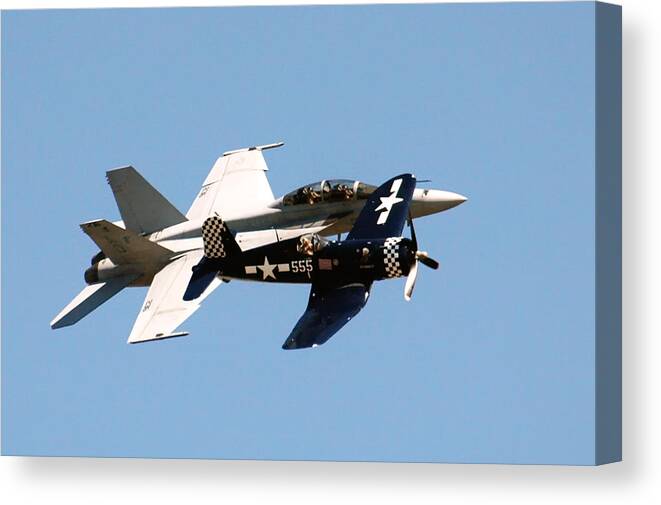 Military Aircraft Canvas Print featuring the photograph Two Fighter 03 by Ross Powell
