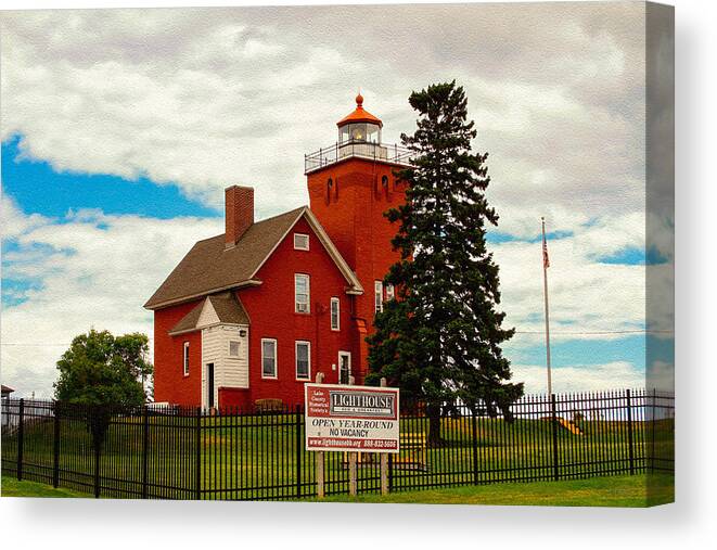 Bonnie Follett Canvas Print featuring the photograph Two Harbors Lighthouse of Minnesota by Bonnie Follett