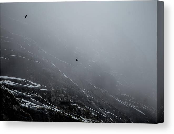 Mountains Canvas Print featuring the photograph Two hearts by Aldona Pivoriene