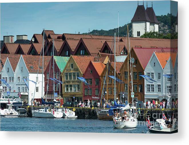 Bergen Canvas Print featuring the photograph Tyske Bryggen by Andrew Michael