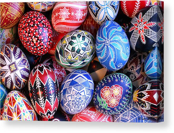 Pysanky Canvas Print featuring the photograph Ukrainian Easter Eggs by E B Schmidt