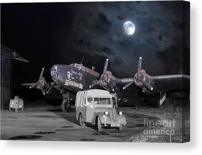 Handley Page Canvas Print featuring the digital art Under a Bombers Moon by Airpower Art