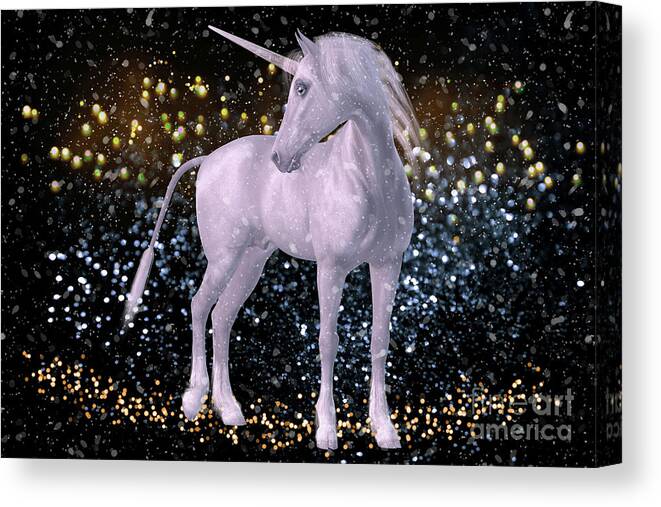 Unicorn Canvas Print featuring the digital art Unicorn Dust by Digital Art Cafe