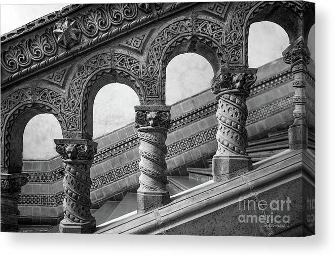 Ucla Canvas Print featuring the photograph University of California Los Angeles Powell Library Stairway by University Icons