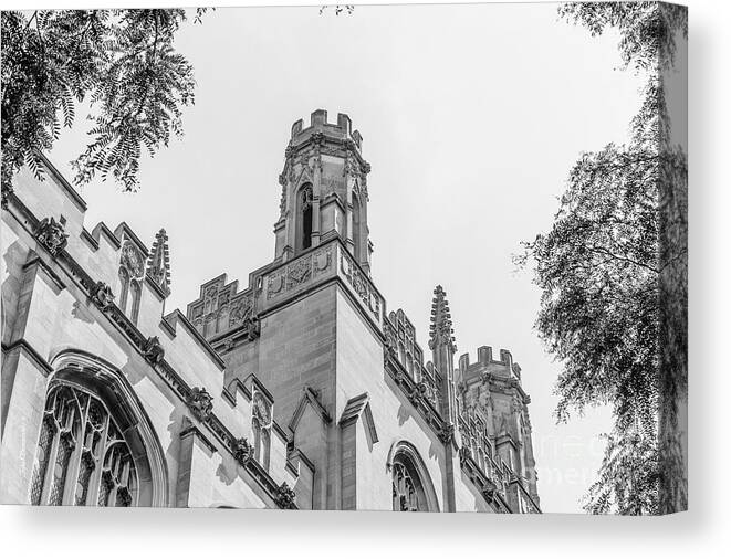 Chicago Canvas Print featuring the photograph University of Chicago Harper Library by University Icons