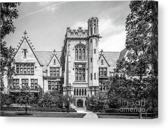 University Of Chicago Canvas Print featuring the photograph University of Chicago Ryerson Hall by University Icons