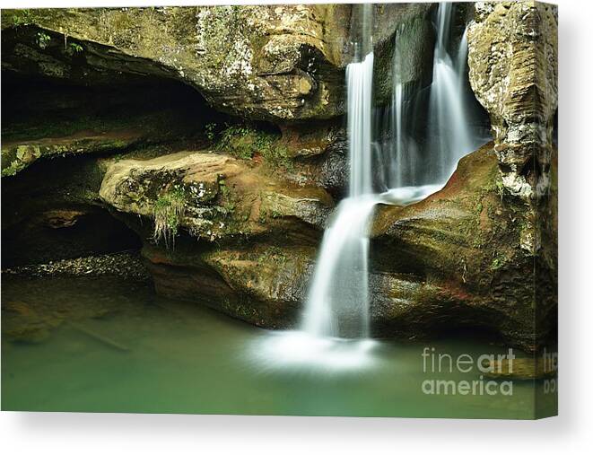 Photography Canvas Print featuring the photograph Upper Falls Closeup by Larry Ricker