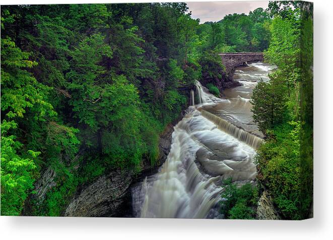 Upper Taughannock Falls Canvas Print featuring the photograph Upper Taughannock Falls by Mark Papke