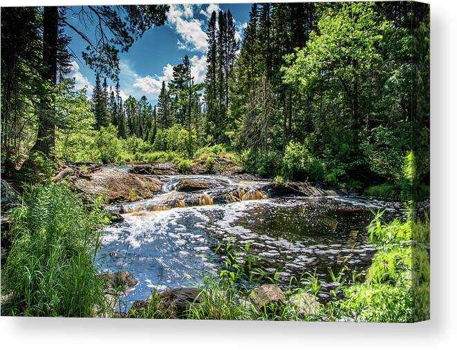 Clouds Canvas Print featuring the photograph Upper Tioga Falls by Paul LeSage