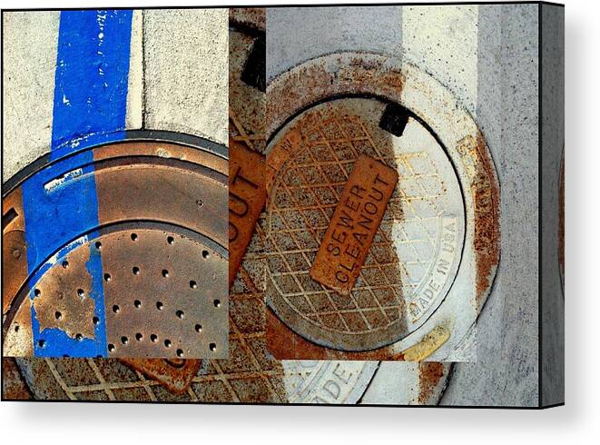 Urban Abstracts Canvas Print featuring the photograph Urban Abstracts Seeing Double 84 by Marlene Burns