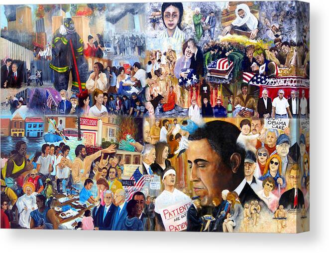Katrina Canvas Print featuring the painting US History the first ten years 21st century by Leonardo Ruggieri