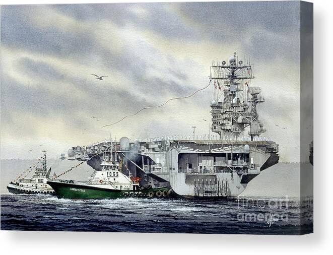  Uss Abraham Lincoln Canvas Print featuring the painting Uss Abraham Lincoln by James Williamson