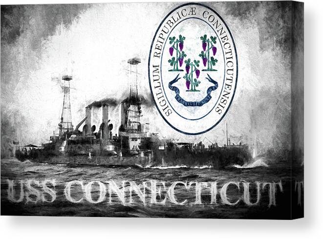 Uss Connecticut Canvas Print featuring the digital art USS Connecticut by JC Findley