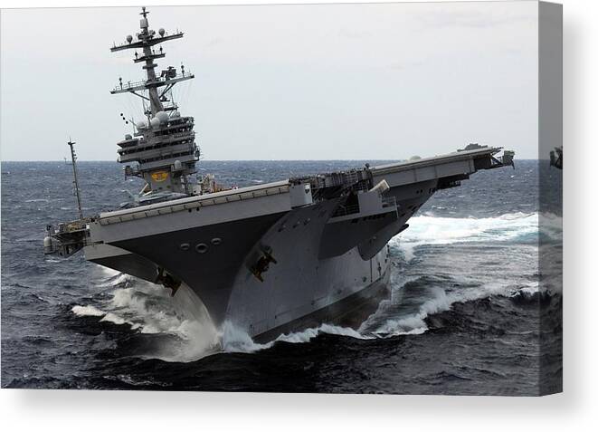 Uss George H.w. Bush (cvn-77) Canvas Print featuring the photograph USS George H.W. Bush by Jackie Russo