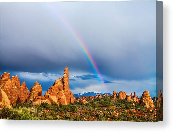 Rainbow Canvas Print featuring the photograph Utah Rainbow by James BO Insogna