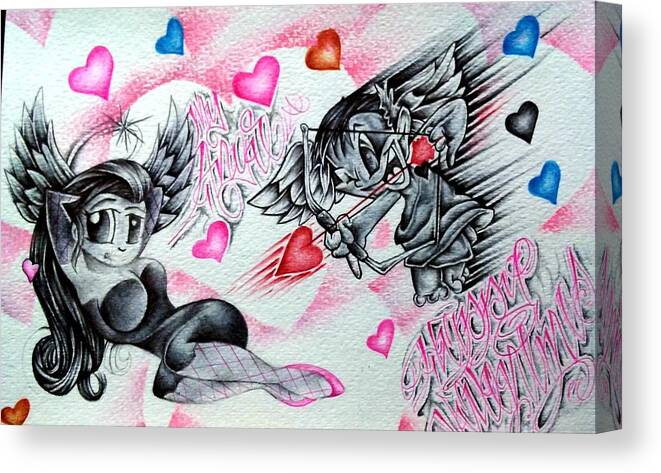 Prison Canvas Print featuring the drawing Valentine by Pending