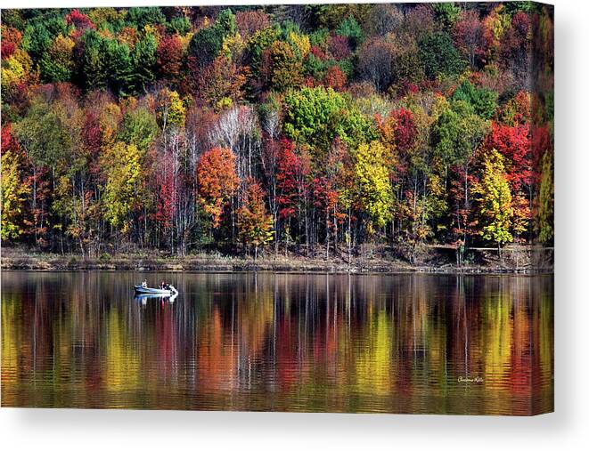 Fall Canvas Print featuring the photograph Vanishing Autumn Reflection Landscape by Christina Rollo