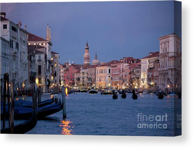 Venice Canvas Print featuring the photograph Venice Blue Hour 2 by Heiko Koehrer-Wagner