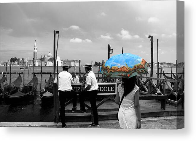 Venice Canvas Print featuring the photograph Venice Umbrella by Andrew Fare