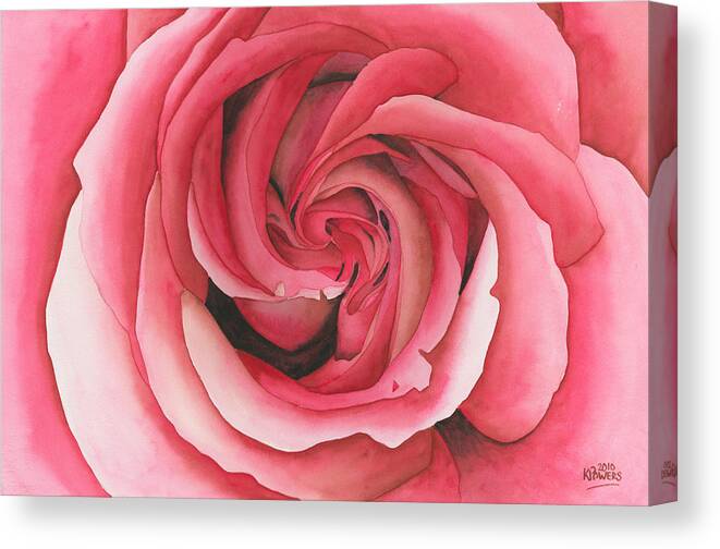 Vertigo Canvas Print featuring the painting Vertigo Rose by Ken Powers