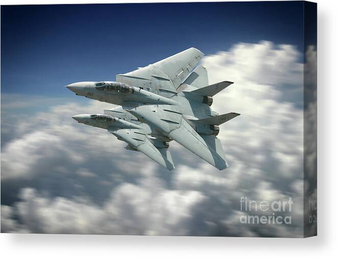 F-14 Tomcat Canvas Print featuring the digital art VF-101 Grim reapers by Airpower Art