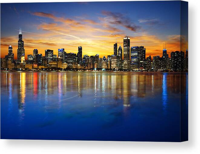 Chicago Skyline Photography, Chicago Canvas Art Print, Canvas