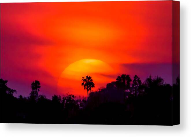 Newport Beach Canvas Print featuring the photograph Vibrant Spring Sunset by Pamela Newcomb