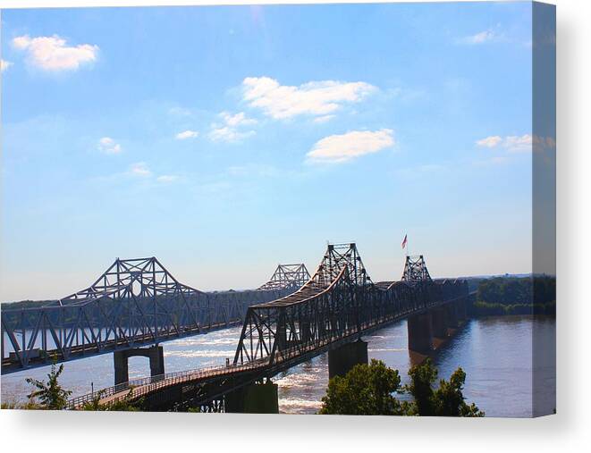 Bridge Canvas Print featuring the photograph Vicksburg Mississippi Bridges by Karen Wagner