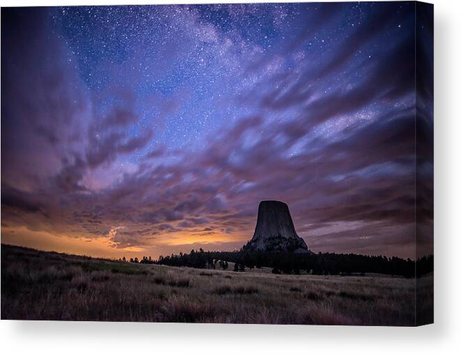 Devils Tower Canvas Print featuring the photograph A View into the Universe by Matt Hammerstein